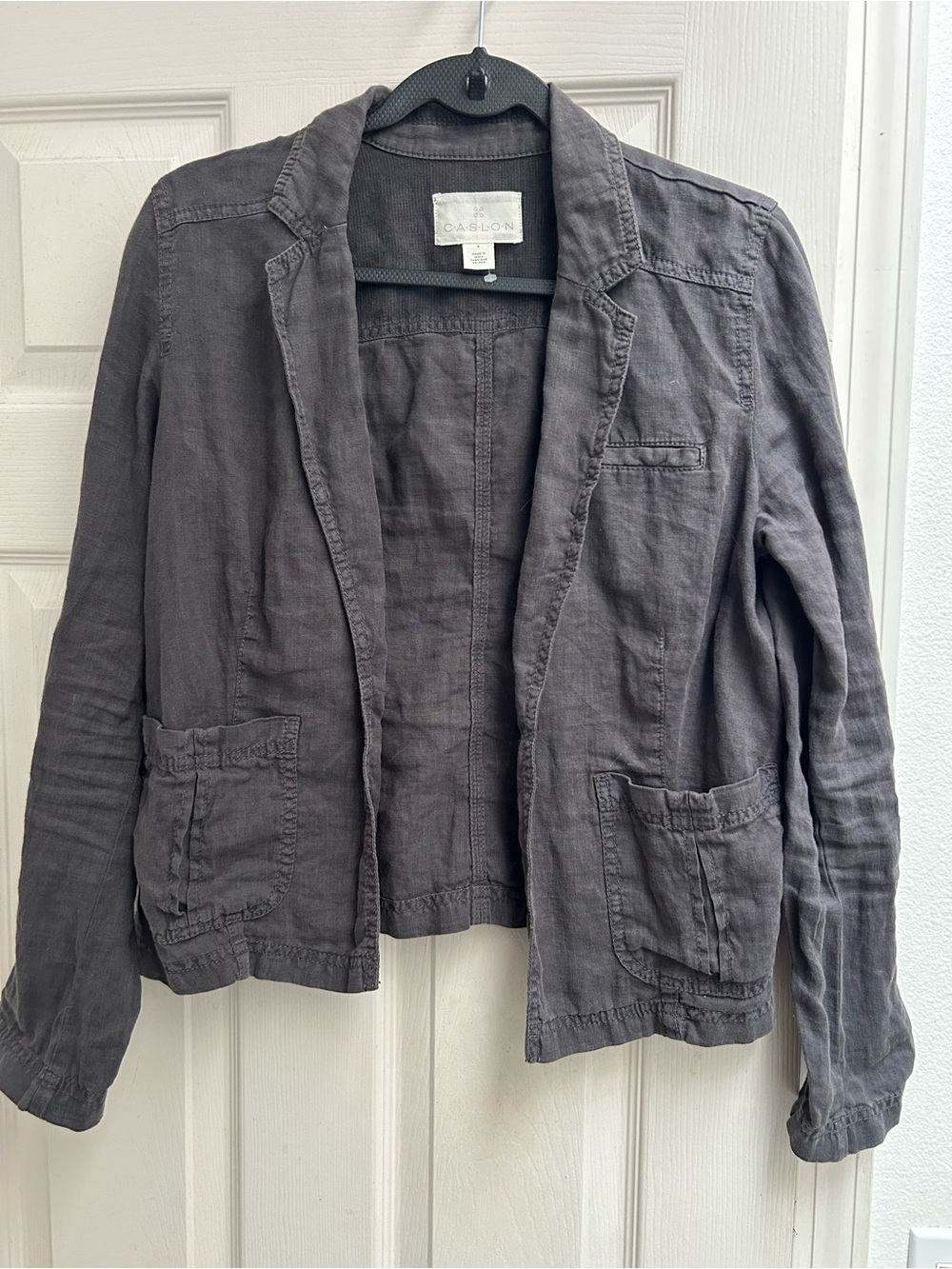 Caslon Linen Blazer Charcoal Gray